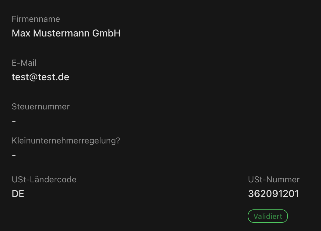Verkauf an Händler – VIES USt-ID-Prüfung
